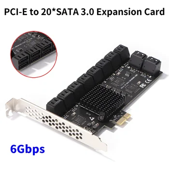 SA3120J Адаптер, PCIE с 20 порта 6 Gbit /s PCI-Express X1 SATA 3.0 контролер Странично Такса за разширяване на контролера