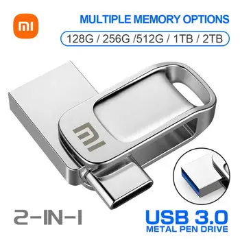 Xiaomi 2 В 1 USB 3.0 флаш-диск 2 TB 1 TB Type-c високоскоростен OTG устройство Преносимо съхранение на Водоустойчив USB устройство за преносим КОМПЮТЪР на автомобила