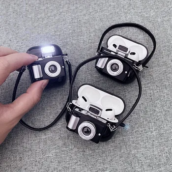 3D-камера може да осветяват висококачествен силиконов калъф за слушалки Airpods 1 2 3 Pro с плетене на една кука, мек силиконов ремък за слушалки, калъф за слушалки