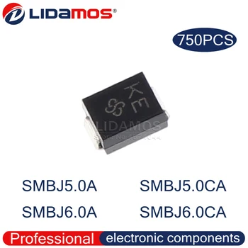 750 бр. телевизори SMBJ5.0A KE SMBJ5.0CA SMBJ6.0A KG SMBJ6.0CA SMB DO214AA SMD вход за транзистор Диод потискане на преходни процеси с Високо качество