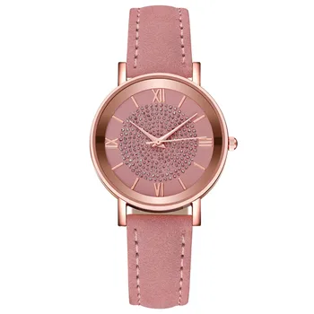 Дамски часовник от модерен кожата с бриллиантовыми влязат с украшения-гривни За жени, дамски часовници, ежедневни мода, Благороден и елегантен Relogio Feminino