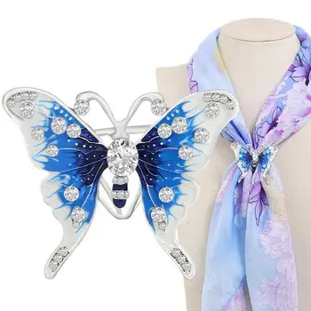 Женски шал с катарама, кристален пеперуда, брошка за шал, бижутериен притежателя