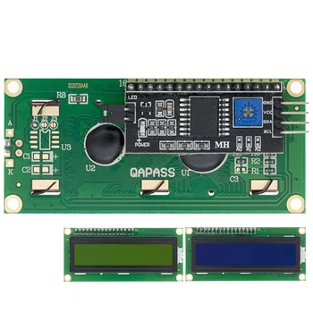 Модул LCD1602 + I2C LCD 1602 Синьо/жълто-зелен екран IIC/I2C LCD1602 Преходна плоча IIC LCD1602 Припаяна За Arduino