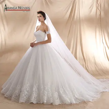 2018 Нов дизайн на Бельо в сватбена рокля по поръчка на клиента са 100% актуални снимки NS2218 без воал