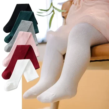Пролет-есен, Дълги чорапи за новородено, Обикновена Чорапи Дишащи, Еластични, Меки Памучни чорапи за деца, чорапогащници, Чорапи