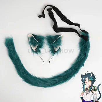 Котешки Уши Hairhoop Tail Xiao От Играта Genshin Impact Cosplay Костюм И Аксесоари За Коледа И Хелоуин По Поръчка