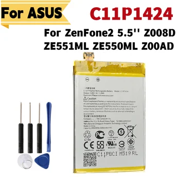 C11P1424 3000 mah Оригиналната работа на смени Батерията на Телефона За Asus ZenFone 2 Z008D ZE551ML ZE550ML Z00AD ZenFone2 5,5 инча + Безплатен Инструмент