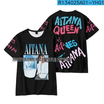 Тениска Aitana Singer С Принтом, Лятна Мъжки Дамски Градинска Дрехи С къс ръкав За момчета И момичета, Бебешки Блузи, Тениски Aitana Queen