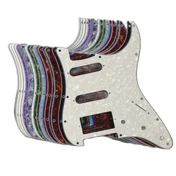 1 Комплект накладки за електрическа китара с 11 дупки, плоча за драскотини и винтове за китара SSH HSS са подходящи за китарни партии Strat, 21 цвят по избор
