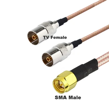 Y-ОБРАЗЕН конектор SMA от щепсела на телевизора 1 точка 2 SMA-J до штекеру TV-K ивица на уеднаквяване на кабела RG316 с косичкой RF Удлинительный кабел