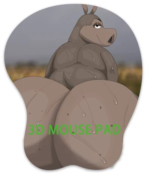 НОВ 3D подложка за мишка Gloria the hippopotamus, аниме, Манга, Гърдите игри акцент за китките, мультидизайн, подложка за мишка