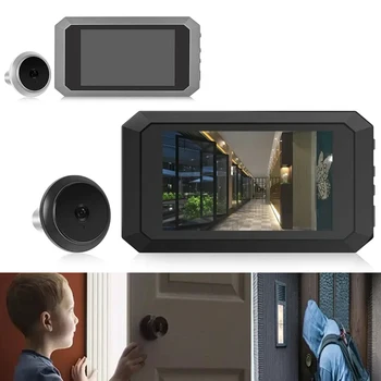 Цифров Електронен Визьор Magic Eye, устройство за нощно виждане, устройството за наблюдение на каса на врата, камера за запис на снимки, вратата, шпионка, 3,97-инчов LCD екран