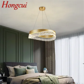 Полилей Hongcui Окачен лампа Postmodern Gold Луксозен Дом Led лампа за дневна Трапезария
