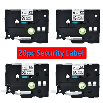CIDY 20pcs TZe-SE4 SE3 SE5 SE2 9/12/18/24 мм, Съвместими ленти за защитни етикети TZ-SE4 p сензорен лента принтер за етикети за лента Borther