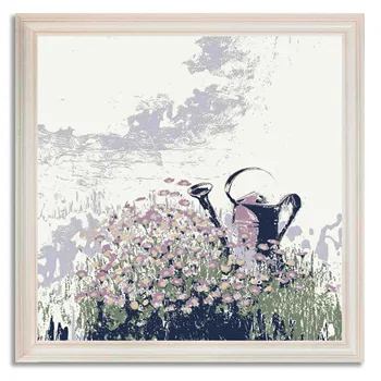 Ван Сяобай цветя в кремовом стил, прохладна градина, 3D ръчно рисувани, украса антре, живопис художник