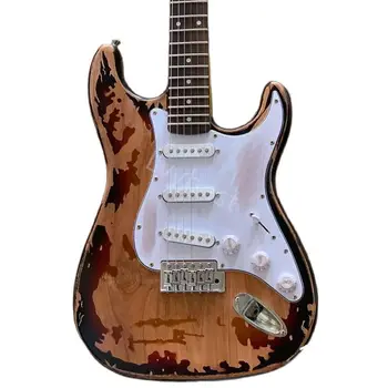 Електрическа китара Lvybest 2021 Класически корпус от старата елша, хастар от розово дърво с безплатна доставка за вкъщи