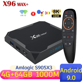 X96 Max Plus Smart TV Box Android 9,0 Amlogic S905X3 Четириядрен 4 GB 32 GB 64 GB 2,4 G 5,0 G Wifi BT4.0 1000M 8K HD телеприставка