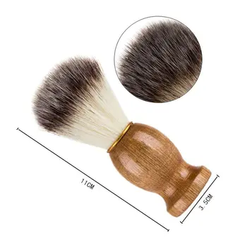 Мъжка четка за бръснене на брада С дървена дръжка, мъжки уред за почистване на лице, професионален кабинковия инструмент, сигурна бритвенная четка