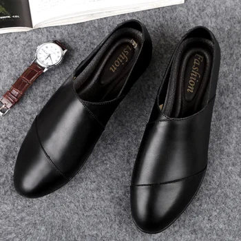 Нов прием на Офис Ежедневни мъжки официалната обувки от естествена кожа Лоферы без закопчалка Мъжки Лесна градинска светският Мъжки обувки за почивка