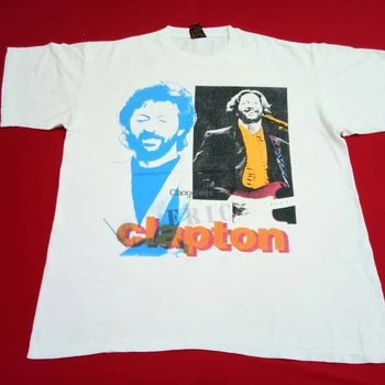 реколта мъжка тениска Ерик Клептън, известен певец, музикален концерт на 90-те години xlarge