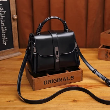 Модни малки квадратни дамски чанти през рамо с ключалка, однотонная чанта-месинджър от изкуствена кожа, чанти през рамо с капак, Луксозни дизайнерски чанти