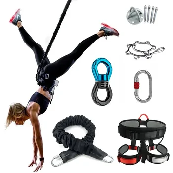 Бънджи-танц, Летящ Окачен на въже, Въздушен Антигравитационный кабел за йога, Определени эспандеров за тренировки, Оборудване за домашен фитнес зала за фитнес