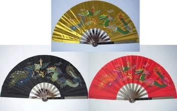 Висококачествен 33 см двупосочен вентилатор за практикуване на тайцзицюань, бойни изкуства кунг-фу, ушу.