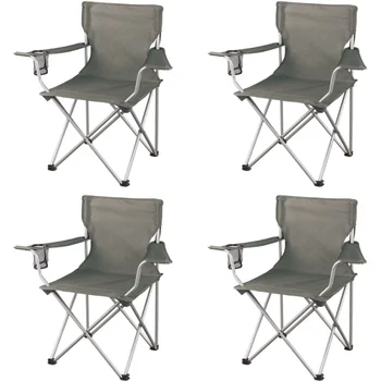 Класически сгъваем туристически столове Ozark Trail, с мрежесто подстаканником, комплект от 4 парчета, 32,10x19,10x32,10 инча