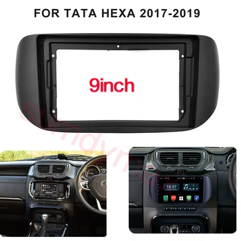 9-инчов 2din Адаптер за предната част на рамката на колата TATA Hexa 2017 2018 2019 Комплект за довършване на таблото на автомобила Панел на арматурното табло