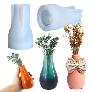 Силиконова форма за вази за цветя със собствените си ръце, форма за леене на изделия от епоксидна смола и кристал смола, за украса на дома масата е ръчна изработка, производство работи за