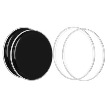 2 Броя 8-инчов черен/прозрачен полиестерен филм за замяна на кожата на барабаните от полиестерен филм