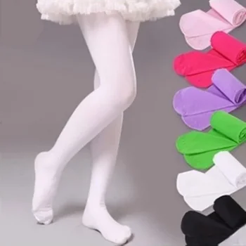 Лято-пролет, детски чорапогащи от ярки цветове, балетные танцови чорапогащи за момичета, детски кадифе обикновен бял чорапогащник