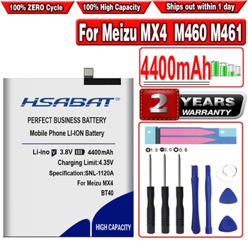 HSABAT Нова Батерия 4400 mah BT40 Батерия за Мобилен Телефон за Meizu MX4 Батерия MX 4 M460 M461 Батерия