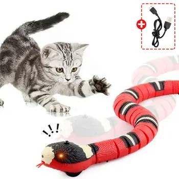 Smart Sensing Cat Toys Интерактивни Автоматизирани Електронни Играчки Cat Snake Тийзър За Игри На закрито Играчка за Коте USB Акумулаторна котка Коте