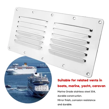 Подмяна на правоъгълна вентилационна решетка с жалузи, Вентилационна решетка от неръждаема стомана за морски яхти RV-Caravan D7YA