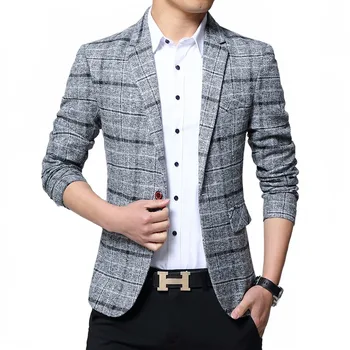 Карирани малък костюм за мъже, младежки красив есенен отдих, оборудвана Корейски вариант, тенденция, плюс размери, тъкани монофонични палто в западен стил