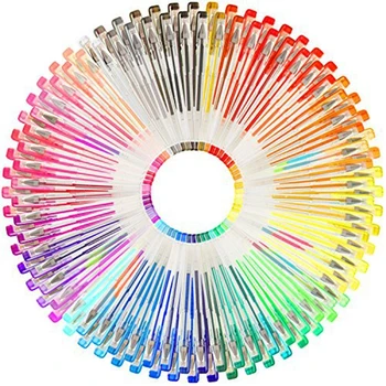 Набор от гелевых дръжки Creative Flash 100 цвята, Блестящ Гел писалка за възрастни, картинки за оцветяване, Акварел дръжка, двигателят е с мазителна Гел писалка, Художествени Маркери