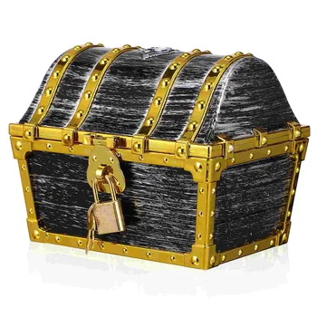 Ключ От Замъка На Пиратски Сандък Със Съкровище Със Златен Кант - Идеални За Детски Партита - Декоративна Кутия За Съхранение