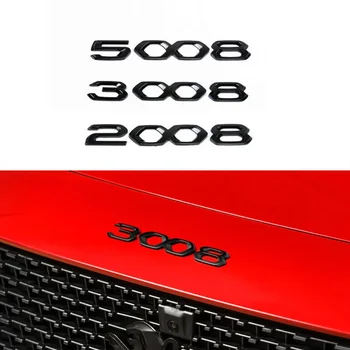 Черна емблема на стикер на предния капак, стикер за багажник за Peugeot 2008 5008 3008 GT LINE, колата е в стил Peugeot, стикер на предния капак, аксесоари Peugeot