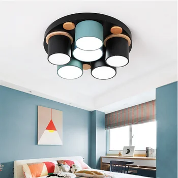 Скандинавски модерен минималистичен творчески кръг led тавана лампа директни продажби с фабрика дневна спалня macaron lamp MJ1113