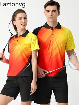 2022 Облекло за бадминтон, спортен костюм За мъже и жени, Летни дишащи бързо съхнещи шорти за тенис на маса с къс ръкав, двойка за състезанието