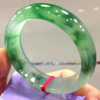 Кристално Прозрачен Естествен Emerald Гривна от Ледената Грозде и Нефрит Изискани Аксесоари, ръчно изработени Гривни, Бижута Подарък