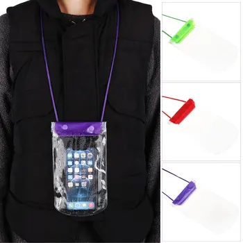 Прозрачни PVC водоустойчив калъф за телефон със сензорен екран за плуване, виси на врата, запечатани чанта за водни спортове, гмуркане и плуване в басейна