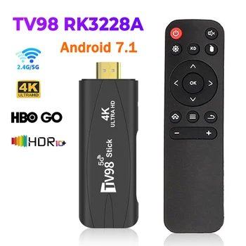 TV98 Smart TV Stick Rockchip 3228A Android 7,1 Портативен TV-бокс 2 + GB 16 GB 2,4/5,8 G WiFi 4K HDR мултимедиен плейър Телеприставка