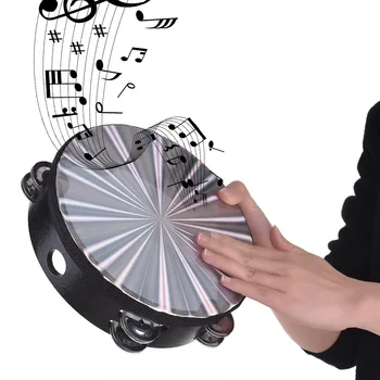 10-инчов дървена Блестящи Диаманти, Камбанка, ръчен барабан с двухрядными джинглами, отразяващи въздействието на главата барабан, ударен инструмент