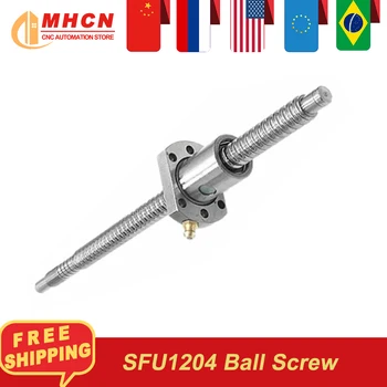 MHCN Ballscrew SFU1204 200-1000 мм Точност C7 Диаметър 12 мм и Ход от 4 мм за детайли с CNC Винт с ЦПУ с една Химикалка орех