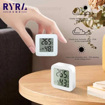 LCD дигитален термометър-влагомер, измерване на температура и влажност в помещението, стаен термометър, влагомер, метеорологичната станция за дома