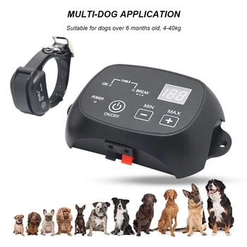 Невидима безжична електрическа система за огради за кучета, система за електрически огради за кучета и тренировъчен яка, Безвреден Регулируем обхват на управлението