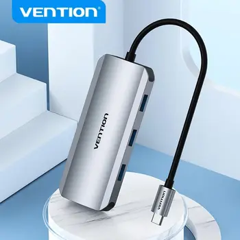 Vention C USB ХЪБ Тип C за HDMI PD100W Докинг станция за Macbook Pro USB 3.0 Хъб на Air Лаптоп M2 M1 Аксесоари За КОМПЮТЪР, USB Сплитер