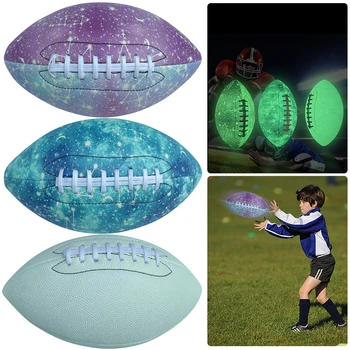Светещи в тъмното футболен отразяваща на топка за ръгби, нескользящий тренировъчен футболна топка, фланец с блеснали футболна топка за деца, младежи и възрастни